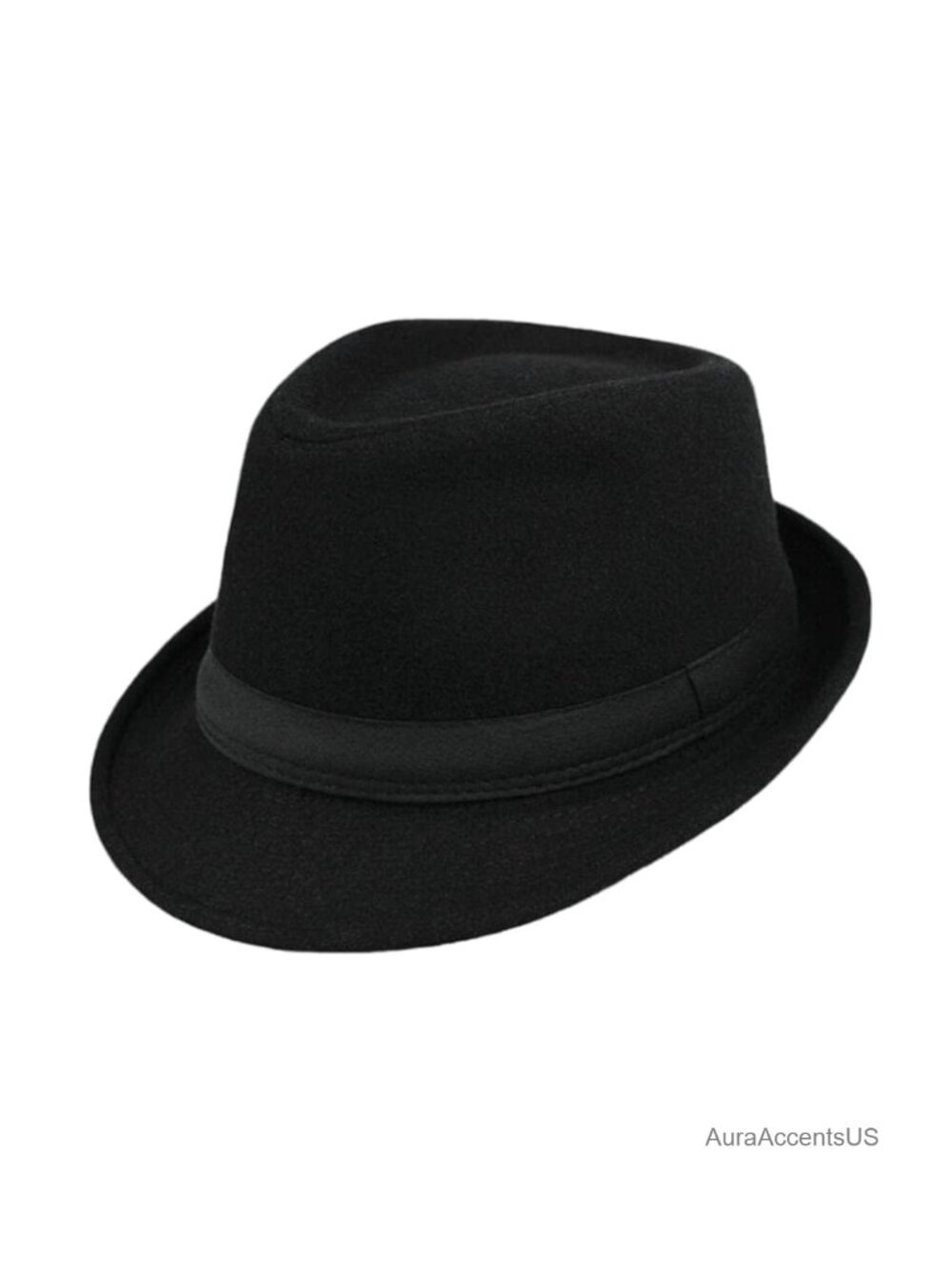 Wool Felt Fedora Hat Structured Trilby Short Brim Unisex Classic